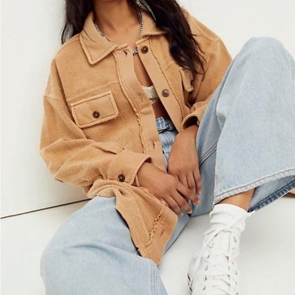 Free People Jackets & Blazers - FREE PEOPLE Ruby Shacket farther shores sand color